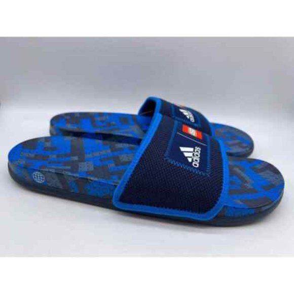 Adidas Adilette Comfort X Lego Slides Navy Blue Rush GW0823 Men’s 8 Women’s 9 - Picture 2 of 4